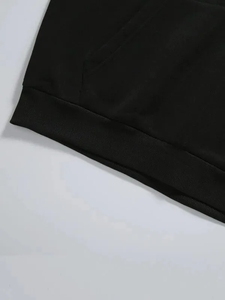 Felpa con cappuccio in cotone misto 100% da uomo di qualità superiore con stampa semplice personalizzata peso massimo nero stagione invernale ricamata alla rinfusa - Product Image 5