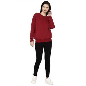 Conception OEM 100% coton sweat-shirt à col rond pour femmes sur mesure femmes décontracté coupe ample Streetwear pour l'hiver - Product Image 4