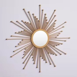 Espejo de diseño único chapado en oro último espejo de pared para decoración del hogar nuevo espejo de pared de Metal decorativo de pared - Product Image 2