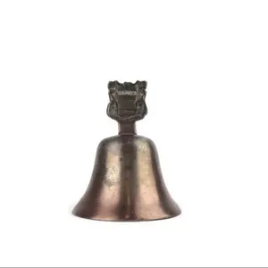 Steel School Bell Steel Hand Classic Bronze Bell Bronze Cow Bell Brass With Wooden Handle Brass Hand Box With Painted Cherry