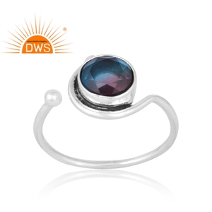 Mejor diseño de plata esterlina Natural Bio Alejandrita Doublet cuarzo anillo de piedras preciosas joyería personalizada para mujeres regalo para ella - Product Image 1