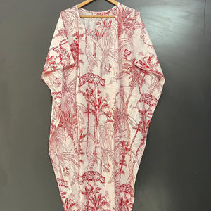 Pink Tiger Print Cotton <b>Kaftan</b> 100% pure Soft Cotton <b>Kaftan</b> <b>Dress</b> Women's Cotton <b>Dress</b> For Women - Product Image 1