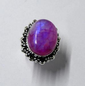 Rose arc-en-ciel pierre de lune 925 argent Sterling pierres précieuses bague Designer ovale coupe bijoux cadeau pour son mariage ou anniversaire - Product Image 1