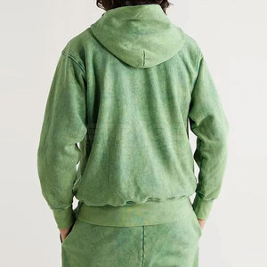 Sweat à capuche délavé à l'acide, vente directe d'usine 2025, logo personnalisé, uni, 100% coton, hiver, haute qualité, écologique, sweat à capuche pour hommes - Product Image 2
