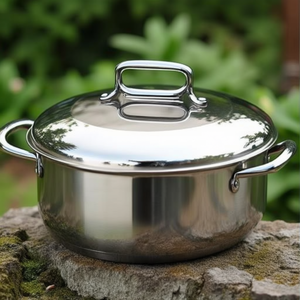 Tapa de Cocina DUNE Cromada Pulida 309 de 30 cm, Tapa de Metal y Vidrio para Utensilios de Cocina de Acero Inoxidable - Product Image 3