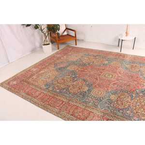 Vintage Turkish Rug 0.7x11.2 ft, <b>Red</b> <b>Runner</b> Animal Print Wool Rug - Product Image 3