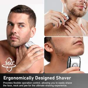 Mini rasoir électrique rechargeable USB pour hommes, rasoir rotatif étanche avec double lame pour les voyages et l'utilisation en camping-car, certifié IPX7 - Product Image 4