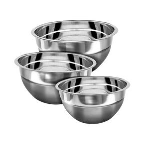 Heavy gauge rust resistant stainless steel <b>bowls</b> <b>set</b> multipurpose kitchen prep serving mixing cooking and storage <b>bowls</b> - Product Image 4