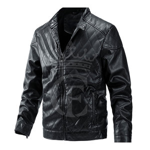 Chaqueta de cuero genuino ajustada de gran oferta para hombre 2025, chaqueta de cuero con cuello levantado personalizada - Product Image 1