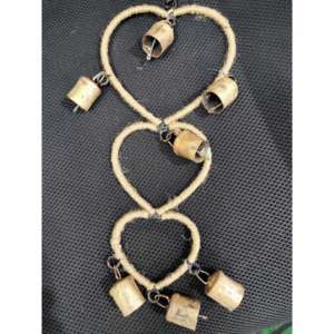 For Mango Gifts Handmade Metal <b>Crafts</b> Recycled Iron Heart for Love Wind Chime Bells Rustic for Outdoor Patio Decoration Set - Product Image 3