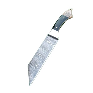 Couteau de chef en acier Damas fait à la main personnalisé manche en bois et résine couteau de chef de cuisine tranchant avec étui en cuir - Product Image 1