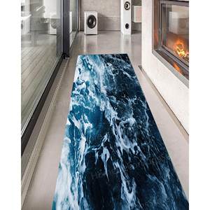 Alfombra con Estampado de Océano Estético - Estilo Rústico, Ola Azul del Océano, Paisaje Marino, con Pelo Suave - Product Image 1