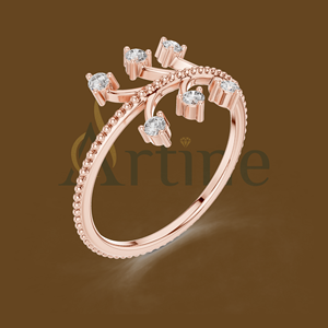 18K Floral design <b>adjustable</b> <b>ring</b> for women - Product Image 1