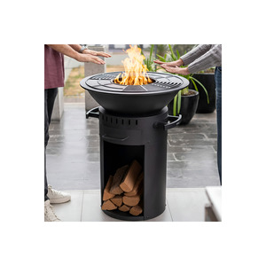 Brasero de Hierro Fundido de Gran Diámetro con Parrilla para Barbacoa, Chimenea para Terraza Exterior y Calentador de Jardín para Asados y Cocina con Carbón - Product Image 5