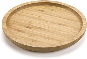 BANDEJAS Bandeja de servicio de madera de acacia redonda personalizable para cocina, hogar u hotel, vajilla de estilo clásico para fiesta o ser de comida - Product Image 6