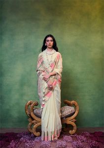 Saree de travail imprimé en soie de coton par Fab Zone - Product Image 3
