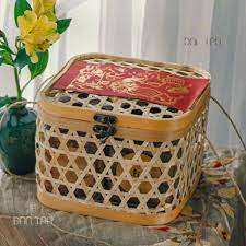 Boîte-cadeau faite main en bambou de Mooncake d'Eco emballage traditionnel d'artisanat du Vietnam pour des vacances - Product Image 4