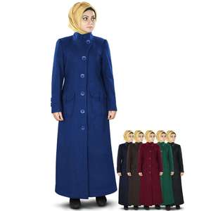 Manteau long d'hiver Rafa, élégant, en tissu tricoté avec garnissage en laine et cachemire, chaud et teinté - Product Image 2