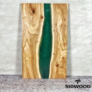 เขียงทำจากเรซิ่นมหาสมุทรทำด้วยมือมีพื้นผิวมันวาวใสที่ทำจากไม้เหมาะสำหรับหั่นขนมปังผลไม้และสลัด - Product Image 3