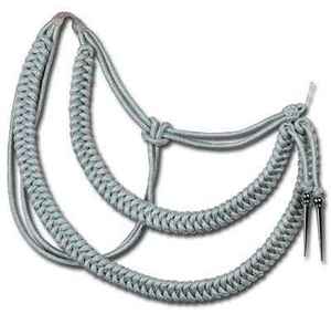 Mylar gris personnalisé ou fil de lingot français cordon et embouts en métal tricoté à la main Aiguillette pour accessoires d'uniforme - Product Image 1