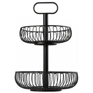 Panier à fruits en métal de conception nouvelle, en maille métallique noire, rond, pour la table, ustensiles de cuisine, panier de rangement fait à la main - Product Image 3