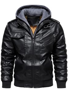 Chaqueta de Cuero Premium para Hombre con Capucha, Diseño Personalizado, Elegante, Cómoda, Duradera, Cálida, Moda Casual, Ropa de Calle, Venta al por Mayor - Product Image 3