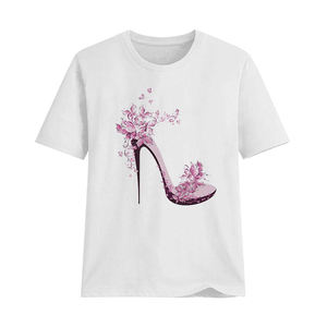Camisetas de mujer de talla grande con logotipo personalizado, camisetas gráficas de colores personalizadas de algodón y poliéster, camisetas de precio al por mayor, ropa de mujer - Product Image 3
