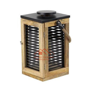Linterna de vela de madera tallada a mano para la decoración del hogar y la boda para Navidad suministrada directamente desde la India - Product Image 5