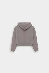 Sudadera con Capucha para Mujer, Diseño OEM ODM, Hombros Caídos, Manga Larga, Personalizable, Estilo Minimalista, Holgada, Moderna, Color Gris, Estilo Deportivo - Product Image 6