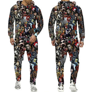 ชุดฮู้ดดี้และกางเกงจ็อกเกอร์ลายกราฟิกสยองขวัญสั่งทำคุณภาพสูง |   ชุดวอร์มสตรีทแวร์พิมพ์ลาย 3 มิติสำหรับผู้ชาย - Product Image 4