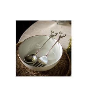 Ensemble de cuillères et fourchettes à salade en laiton ensemble de 2 serveurs à salade modernes de qualité supérieure ensemble de vaisselle en laiton pour salade avec artisanat naturel - Product Image 6