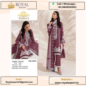 Dernière nouvelle collection exclusive de costumes de travail en fausse Georgette avec séquence de broderie Collection en gros par Royal Export - Product Image 2