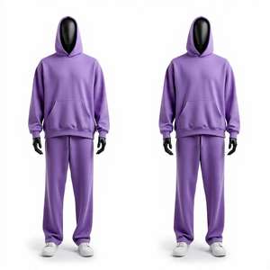 Precio de fábrica personalizado hombres trajes de gran tamaño al por mayor 100% algodón chándal ropa deportiva gimnasios chándal conjunto chándal - Product Image 6