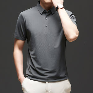 Chemise décontractée pour homme en coton 100% sans couture, effet soie glacée, poche, anti-froissement, col à revers, avec logo personnalisé brodé ou imprimé, pour l'été - Product Image 3