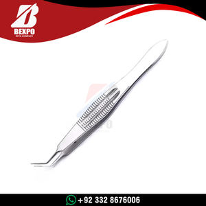 Pinzas de Microcirugía Anguladas Castroviejo Premium de Acero Inoxidable, Herramienta para Atar Suturas Oftálmicas, Instrumentos Quirúrgicos con Certificación CE ISO - Product Image 4
