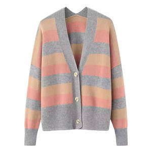 Pull cardigan en tricot vintage uni pour femme, manches longues, devant ouvert, décontracté, respirant, de haute qualité, vêtements d'extérieur pour l'automne et l'hiver - Product Image 1