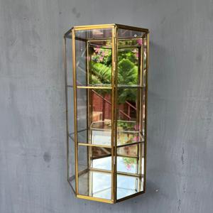 Decorative wall <b>Mirror</b> <b>Shelve</b> made with brass glass & <b>mirror</b> used for home decor showcase & storage Supplier from India - Product Image 4