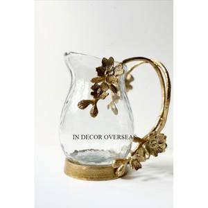 Mango de diseño único chapado en oro de alta calidad para suministro de jarra de lujo de cerveza y vino de Metal resistente con recubrimiento en polvo de Color blanco - Product Image 4