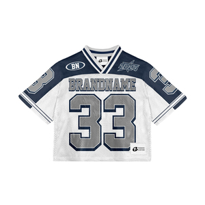 Maillot de football américain Maillot de football rétro personnalisé Maillot de football cropped Shirts Top Sport Oversized Team Training Baseball Jersey Mesh - Product Image 3