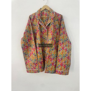 Vente en gros vêtements de nuit d'été élégants 100% coton pyjama grande taille à imprimé géométrique indien ensemble robe vêtements de nuit en gros - Product Image 5