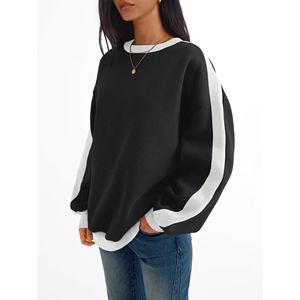 Sweatshirts pour femmes de haute qualité en coton mélangé de couleur unie Logo imprimé personnalisé Sweatshirts décontractés pour femmes Fabrication pakistanaise - Product Image 3