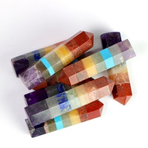 Wholesale Premium Handmade Polished Gemstone <b>Pencil</b> Container Seven Chakra Metaphysical Properties <b>Art</b> Collectibles Khambhat - Product Image 1