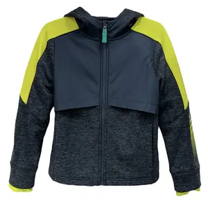 Chaqueta deportiva de lana superior con diseño sin cuello superpuesto de tejido de Fabricante Mayorista - Product Image 1