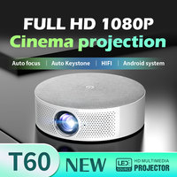 Terbaru 750 ANSI sistem Android 9.0 Home Theater, dengan proyektor Hologram Wifi Dual-band 2 + 64 G Built-in 4K