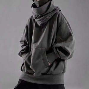 <b>Ninja</b> Double Neckline Cotton Pullover Techwear Men <b>Hoodie</b> Hip Hop Streetwear Heavyweight 500GSM Hoodies Sweatshirts - Product Image 1