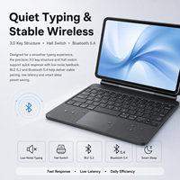 Soporte de teclado para tableta B2B con bisagra de ángulo ajustable, trackpad de cristal, carga tipo C y embalaje minorista