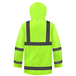Veste réfléchissante de sécurité avec poignets élastiques et col haut Veste réfléchissante avec dos ventilé et poches utilitaires - Product Image 3