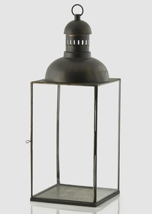 Bougeoir moderne en métal noir avec dessus en verre transparent Lanterne élégante pour mariages à domicile Décorations de Noël - Product Image 3