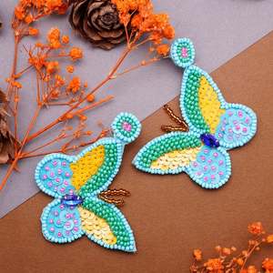 Boucles d'oreilles brodées de perles en forme de sapin de Noël, personnalisées, multi-perles, pour femmes, bijoux de fête festifs, au meilleur prix - Product Image 4