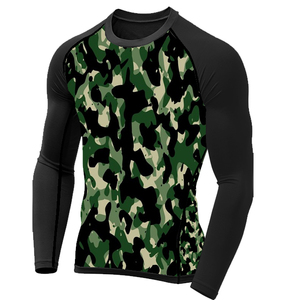 Alta calidad MMA Sublimado hombres Rash Guard Poliéster spandex mezcla tela hombres más cálido manga larga hombres Rash Guard - Product Image 4